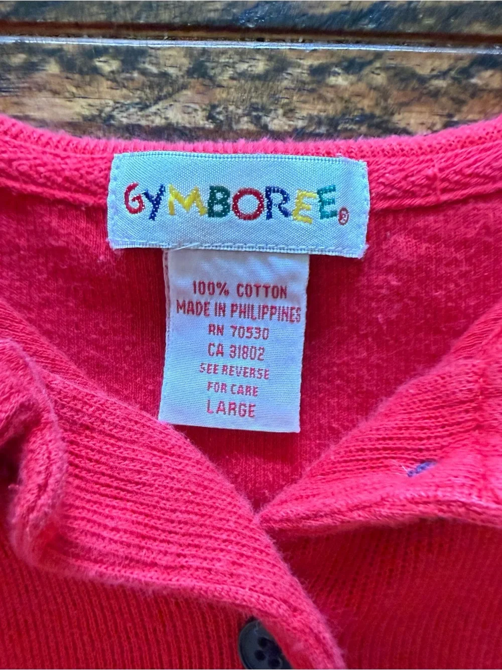 Vintage Gymboree  Girls Jacket Top Red Size L Rainbow Tag 90s Retro.